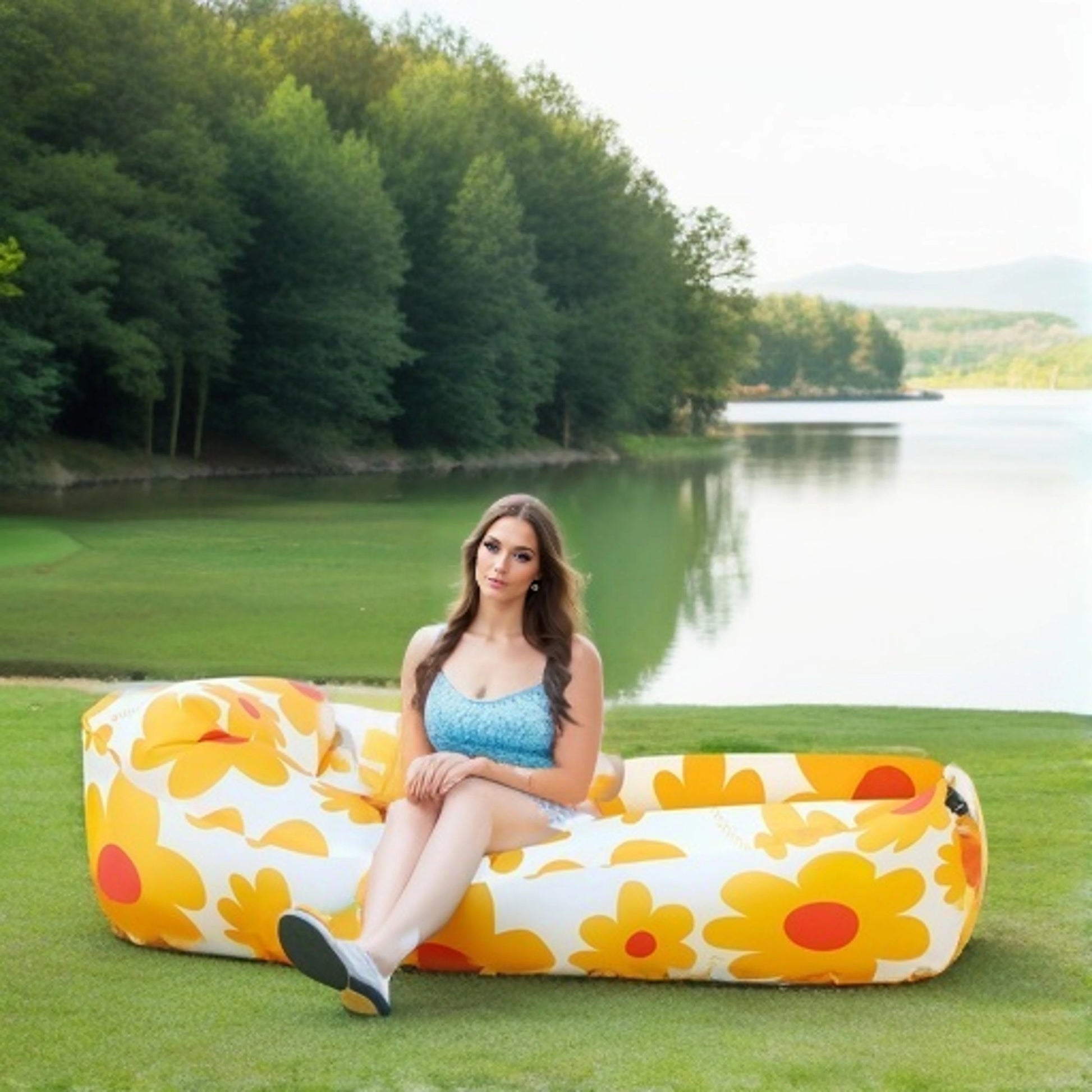 Outdoor Lazy Inflatable Sofa For Nap, Portable Air Mattress For Picnic, Camping Inflatable Mattress, Air Bed For Music Festival Peaceful Pleasures Health and Wellness