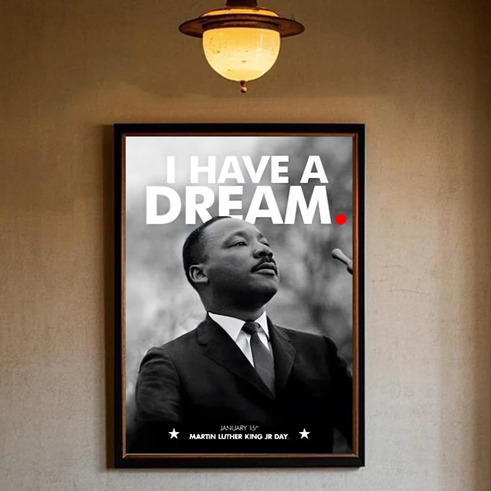 Martin Luther King Jr. HD Waterproof Wall Poster – PVC Decor Wall Art Poster Peaceful Pleasures Health and Wellness z3 40X50cmNoframe