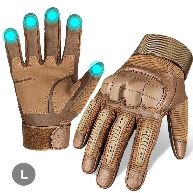 1 Pair Motorcycle Cycling Gloves For Men And Women, Touchscreen Tactical Fingerless Gloves For Work Outdoor Sport, Rock Climbing Peaceful Pleasures Health and Wellness light brown XL