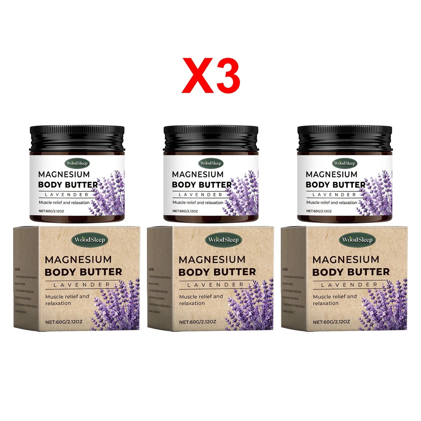 WOODSLEEP Magnesium Body Cream with Lavender – Muscle Relief
