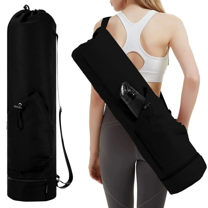 Multi-Functional Yoga Mat Bag with Water Bottle Pocket Wet Storage for Gym Pilates Fitness - Carrier Tote Peaceful Pleasures Health and Wellness