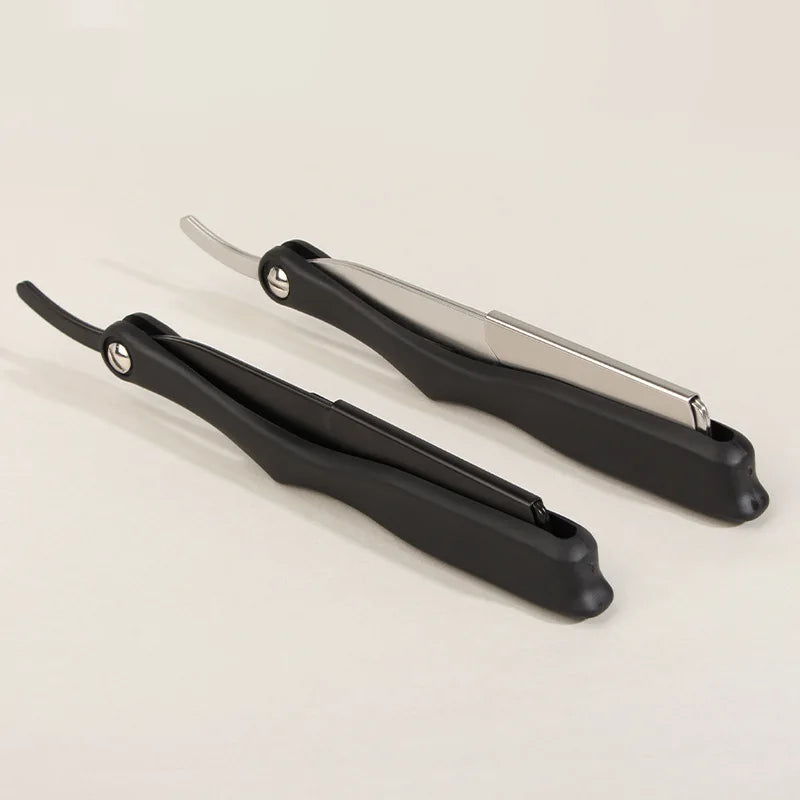 Light Weight Shaving Razor Classic Barber Grooming Tools Plastic Handle Stainless Steel Single Edge Blade Head Straight Razor Peaceful Pleasures Health and Wellness