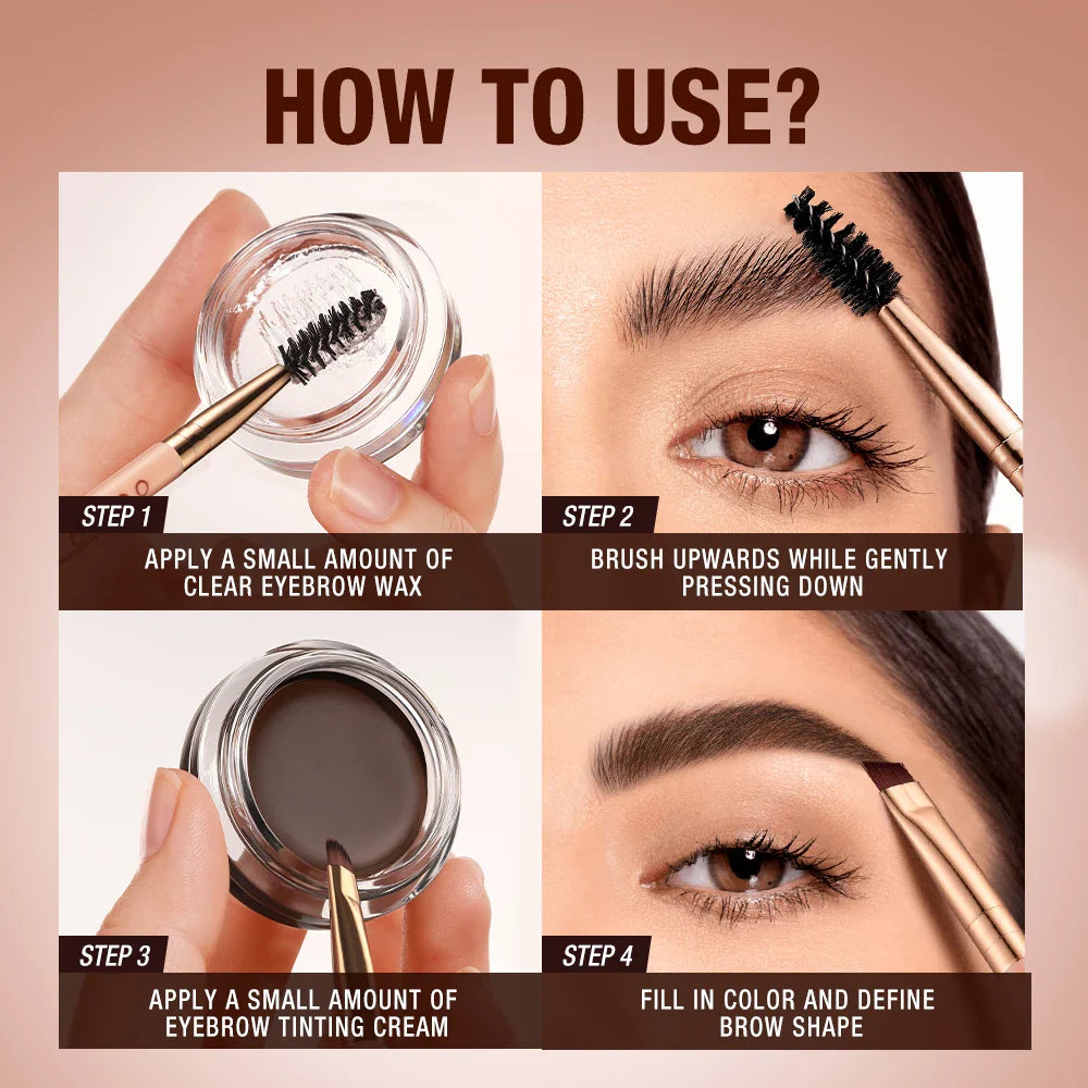O.TWO.O 2-in-1 Eyebrow Pomade Brow Gel Wax – Waterproof