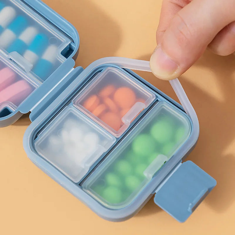 1pc Portable Sealed Pill Storage Box Compartment Portable Mini Pill Box Travel Pill Case Medicine Container Peaceful Pleasures Health and Wellness