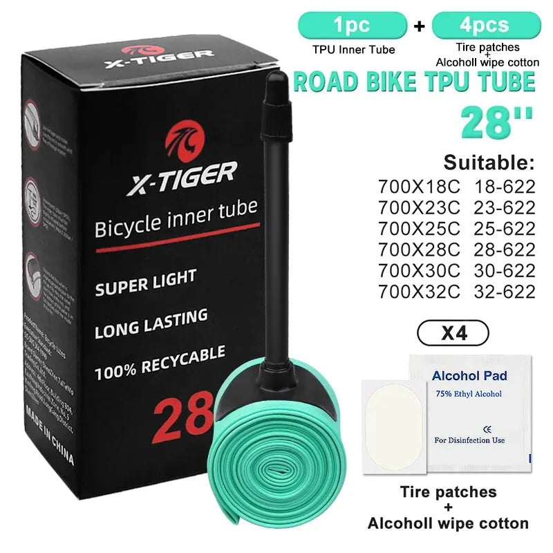 X-TIGER 28g TPU Bike Inner Tube 700C 18-32C French Valve