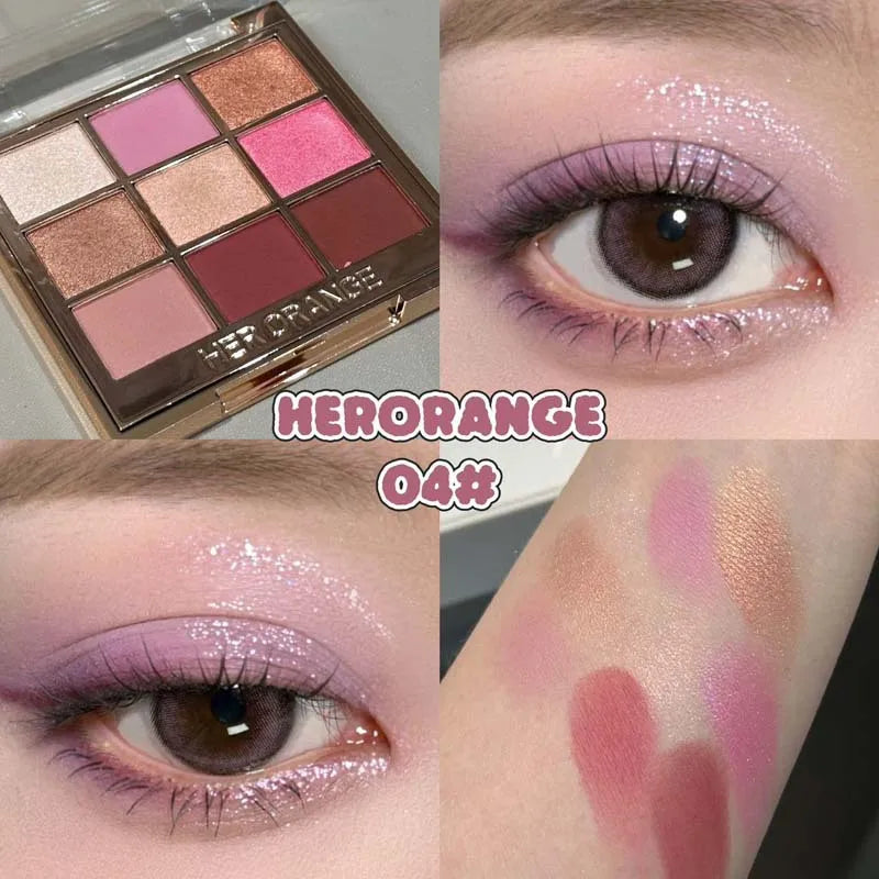 9-Color Smoky Eyeshadow Palette | Shimmer, Matte & Glitter
