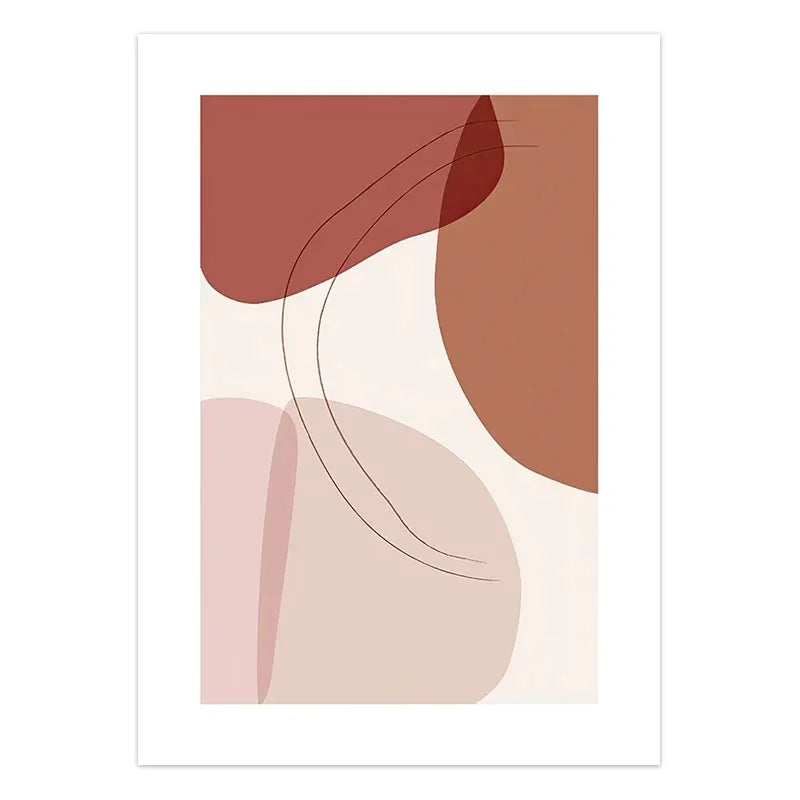 Blush Pink Abstract Geometric Scandinavian Canvas Wall Art Print