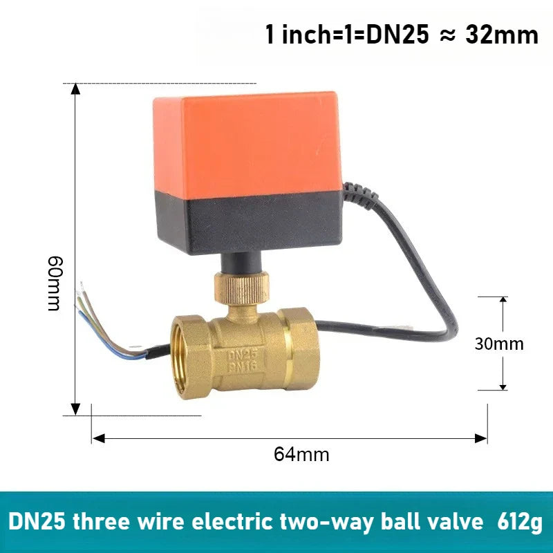 Copper Electric Ball Valve DN15–DN50 | 12V 24V 220V