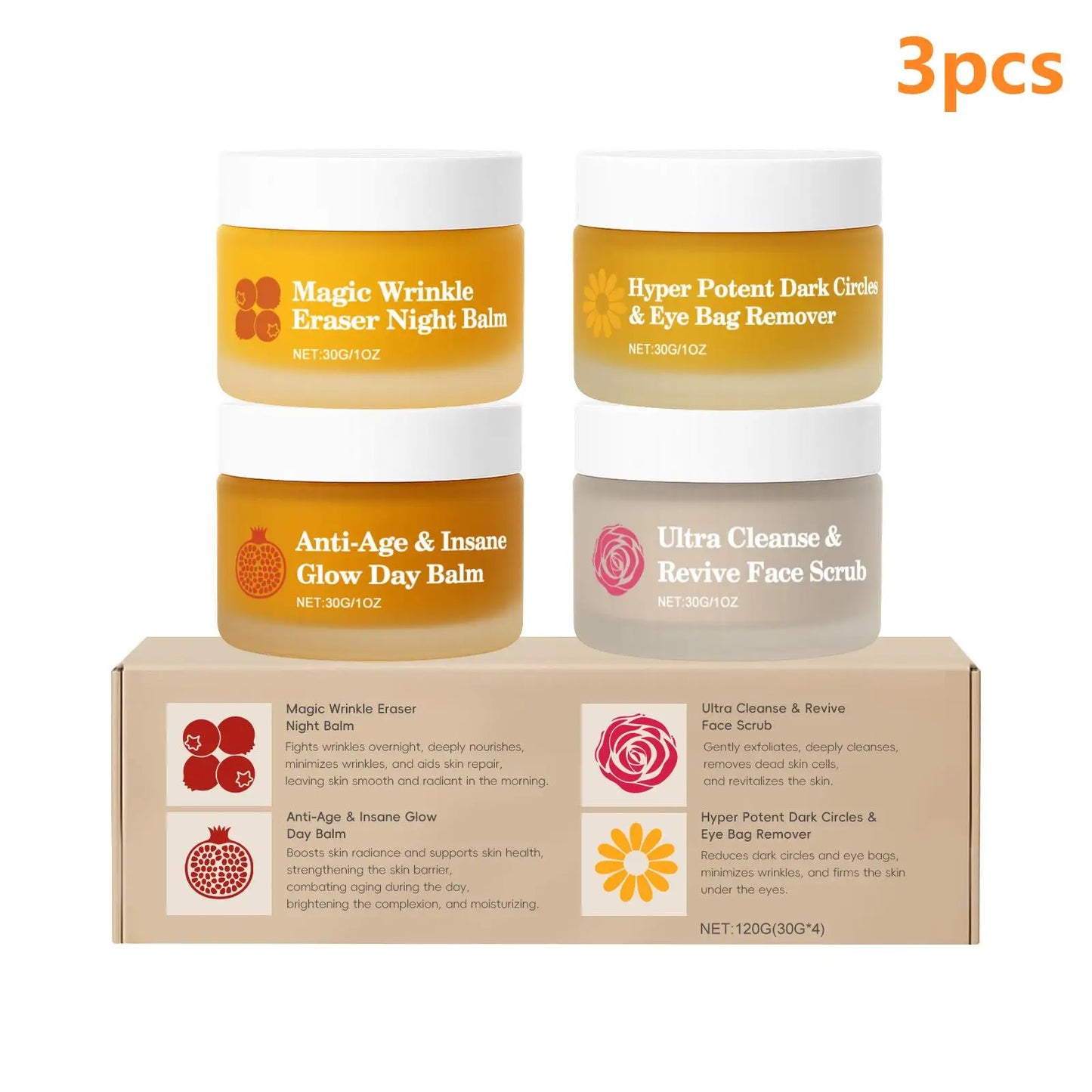 Day & Night Face Cream Set | Hydrate, Brighten & Glow 30g