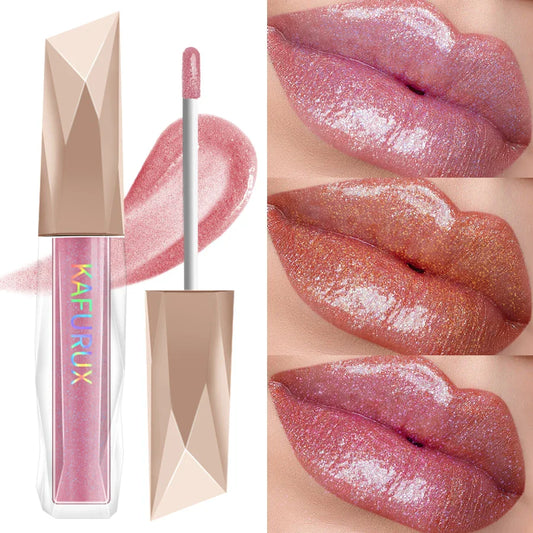 KAFURUX Shimmer Lip Gloss – Moisturizing, Fuller-Looking Lips Shimmer Lip Gloss Oasis Select