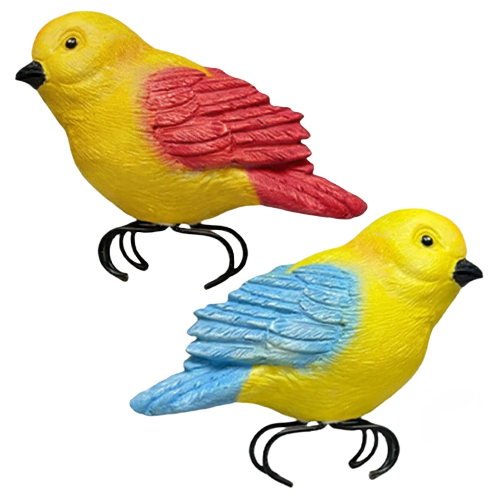 Artificial Bird Decorations Weather Garden Bird Statues Indoor & Outdoor Use Unique Gift for Women Mom Friends Peaceful Pleasures Health and Wellness Red Blue 8.5x7.2cm