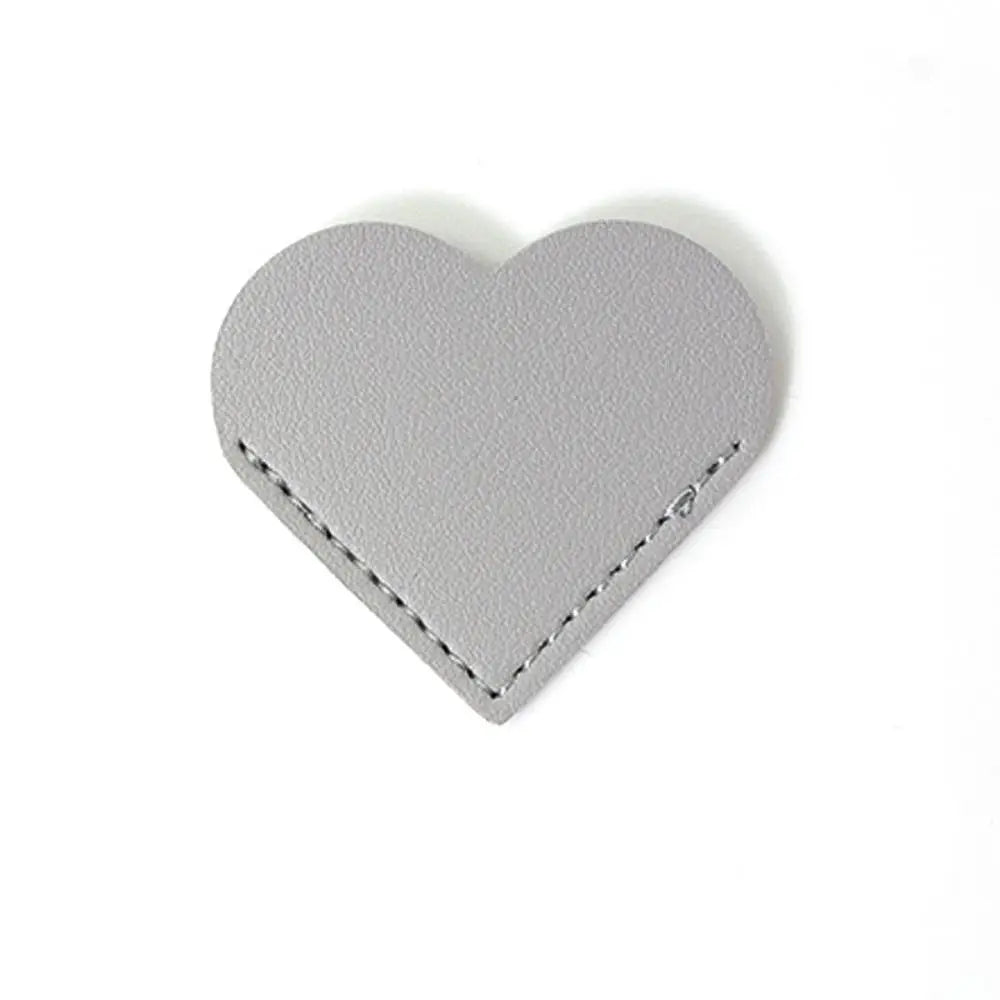 Portable Heart-shaped Corner Page Marker Vintage Multicolor Leather Bookmark Durable Handmade Book Page Marker Students Peaceful Pleasures Health and Wellness gray