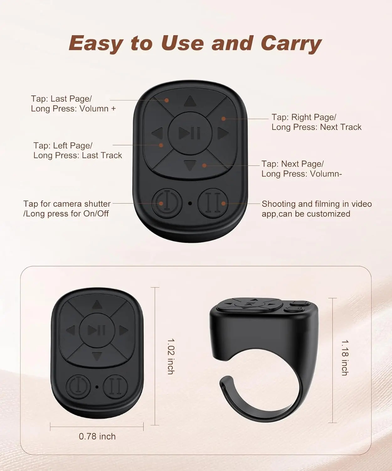 Bluetooth Scrolling Ring Remote – TikTok, Camera & Music Peaceful Pleasures Health and Wellness