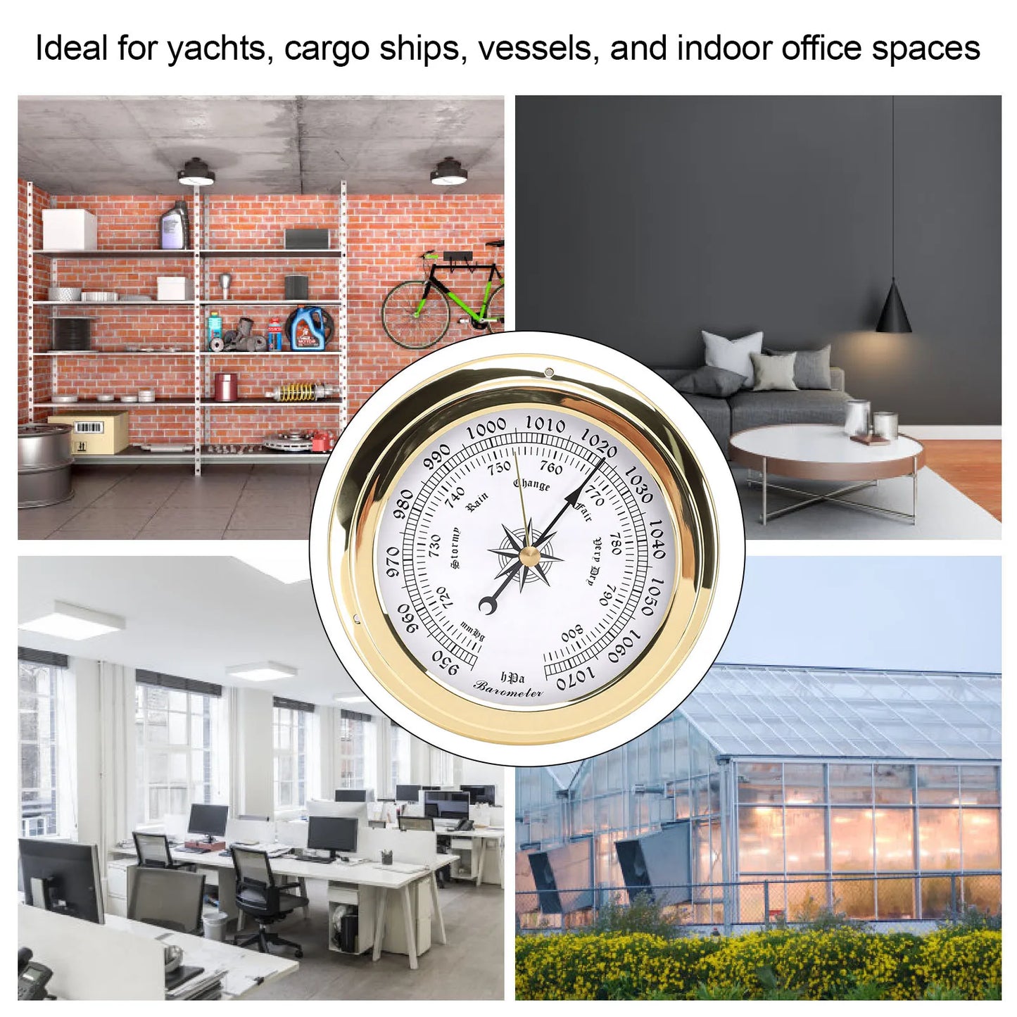 4.7" Brass Marine Barometer | Yacht & Boat Air Pressure Gauge