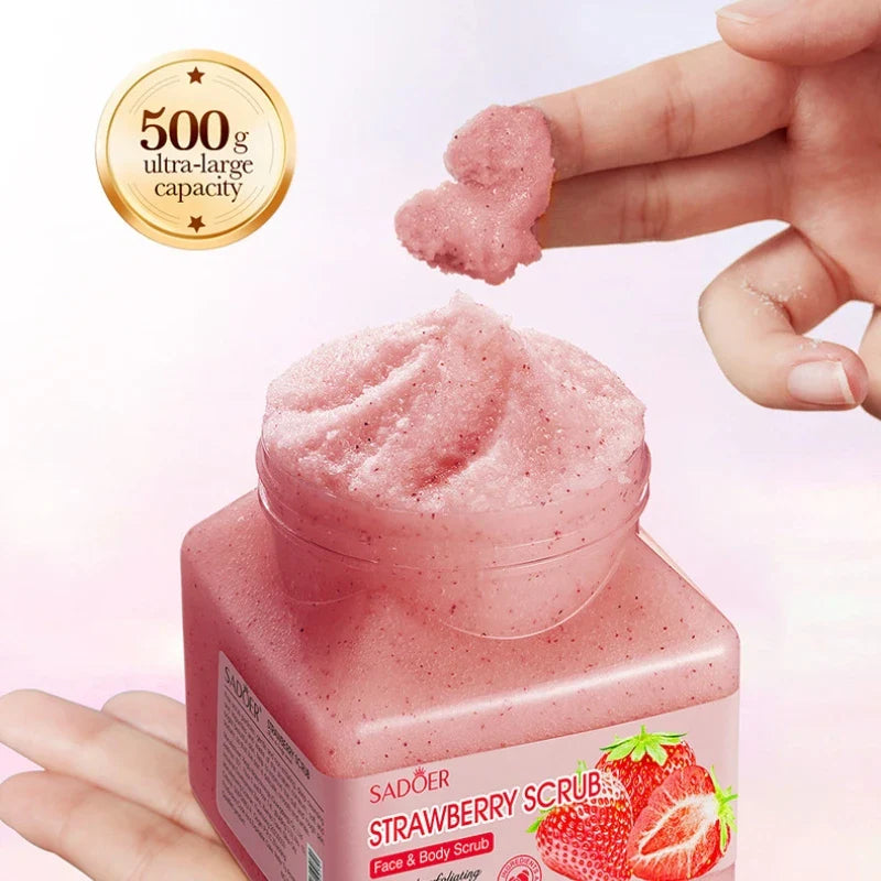 SADOER 500g Strawberry Exfoliating Scrub – Hypoallergenic