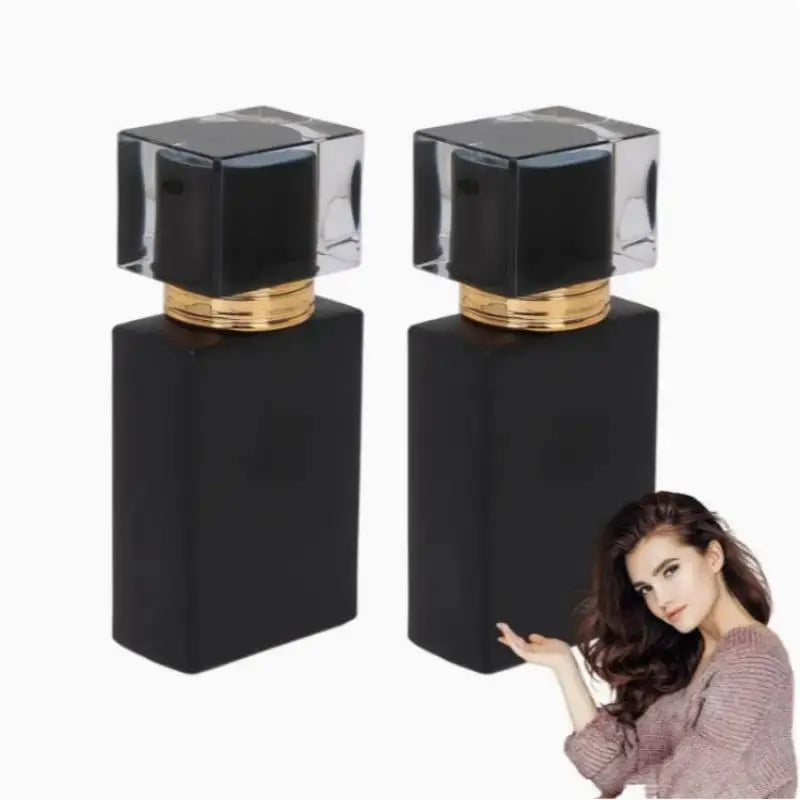 30/50ml Bright Black Perfume Bottle Glass Empty Bottle High-end Portable Spray Makeup Water Bottle Mist Peaceful Pleasures Health and Wellness