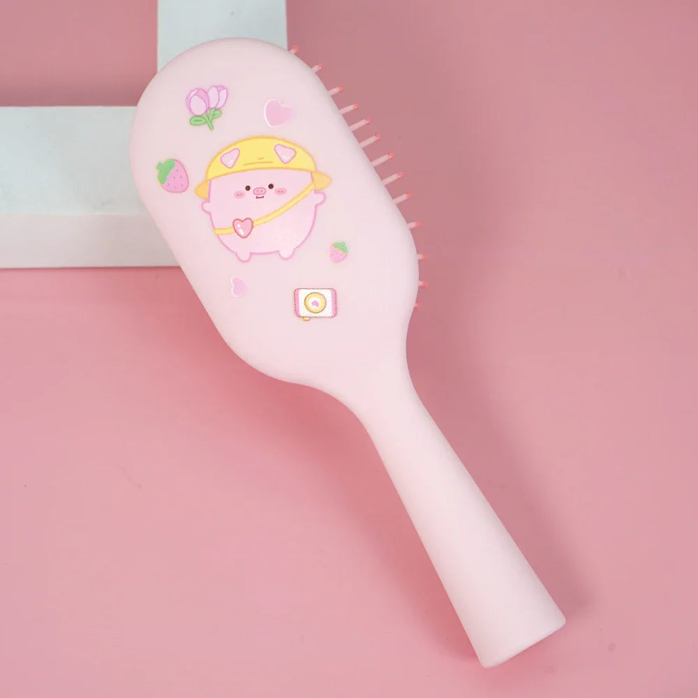 Cute Pig Air Cushion Massage Comb – Wet & Dry Hair Detangler