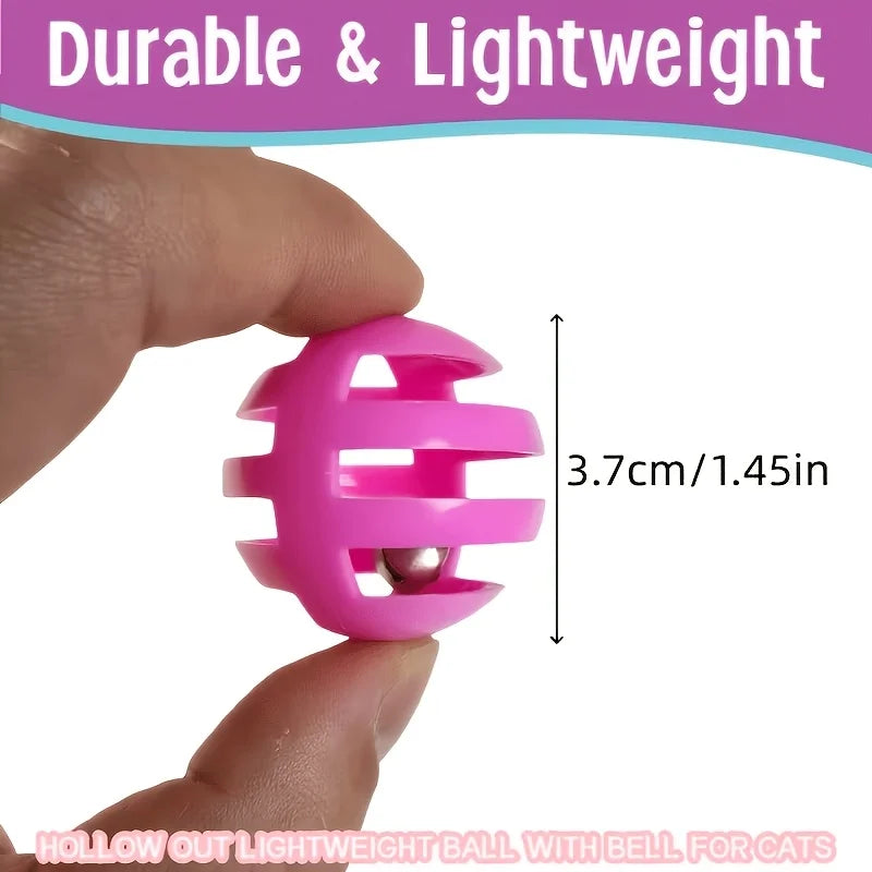 Random Colors Cat Openwork Bell Ball Interactive Toy Perfect Indoor