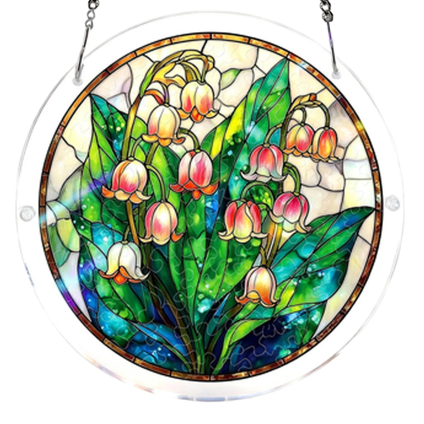 Sun Catcher Puzzle Curtain Decoration Unique Acrylic Sun Catcher Puzzle Kit 7.36 Inch for Doors Garden and Window Hanging Home Peaceful Pleasures Health and Wellness N
