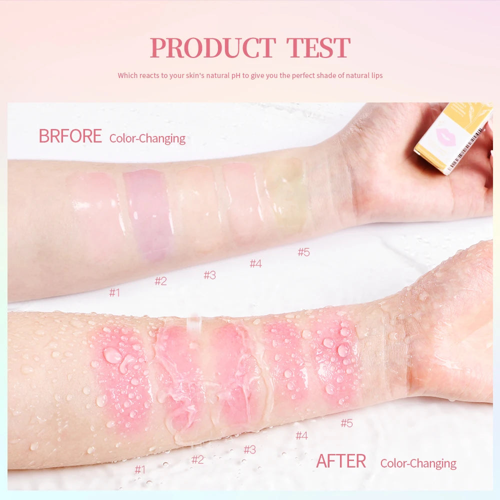 Magic Color Change Lip Oil Flower Lipgloss PH Color Changing Lipoil Pink Clear Lip Glaze Liquid Moisturizing 1Piece 3.8ml Peaceful Pleasures Health and Wellness
