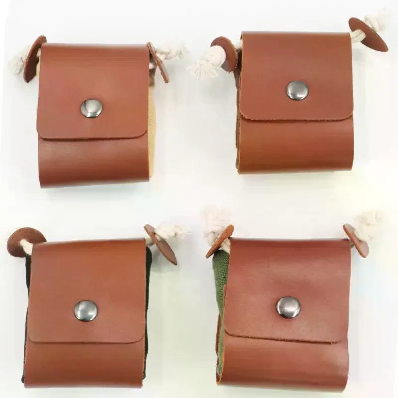 PU Leather Canvas Drawstring Belt Pouch | Outdoor Waist Bag