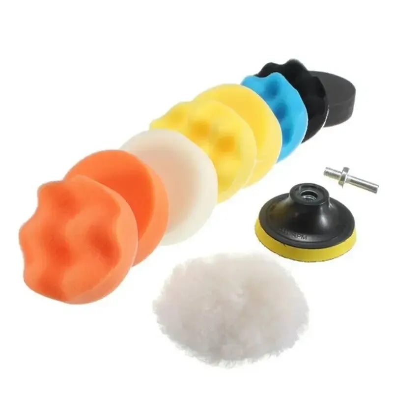 Polishing Sponge Plate Set Imitation Plush Waxing Angle Grinding Cleaning Sponge Wheel Car Beauty Set Electric Drill Polishing Peaceful Pleasures Health and Wellness 3-inch 11 Piece Set