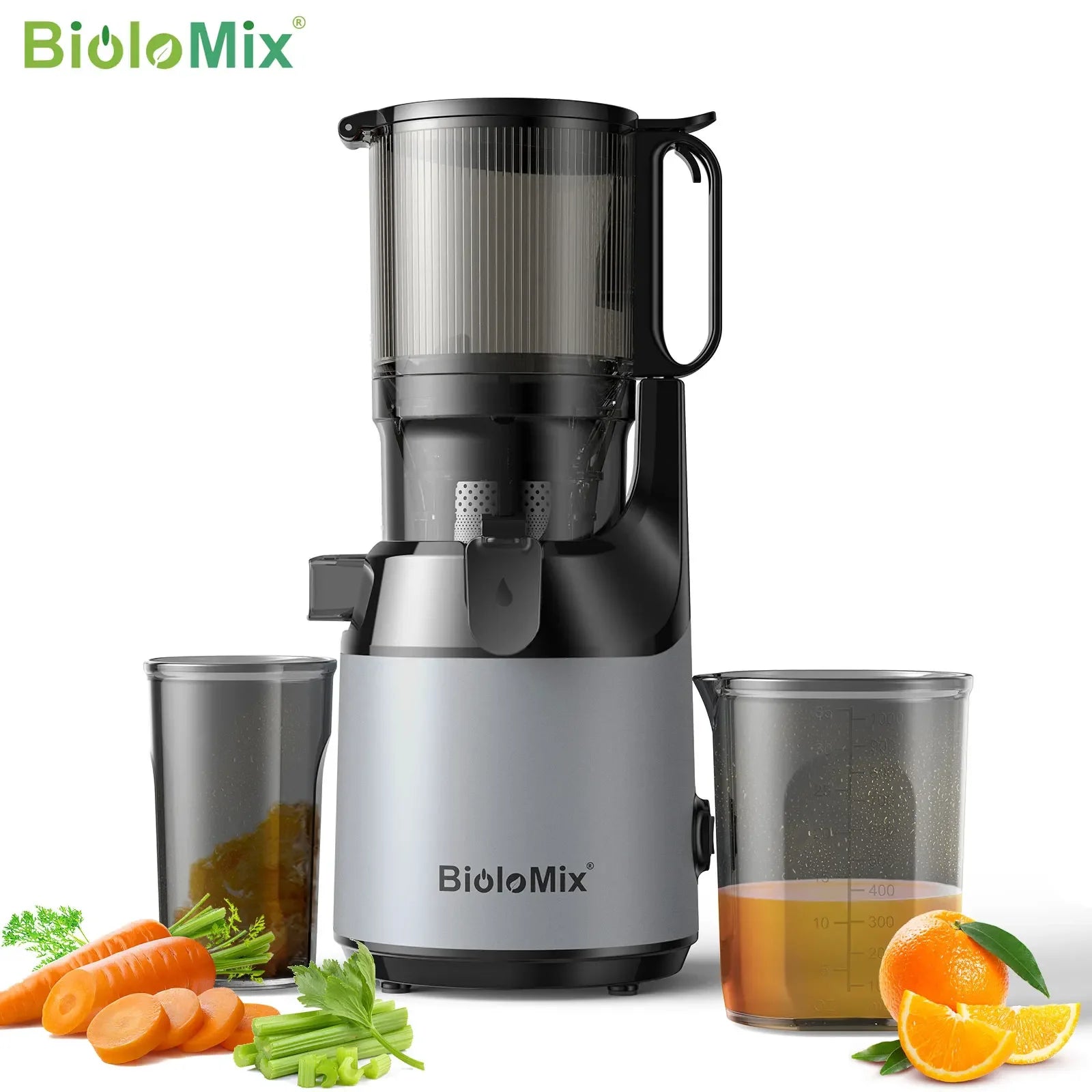 BioloMix Cold Press Juicer – 130mm Feed Chute, High Yield, BPA-Free Juicer BioloMix