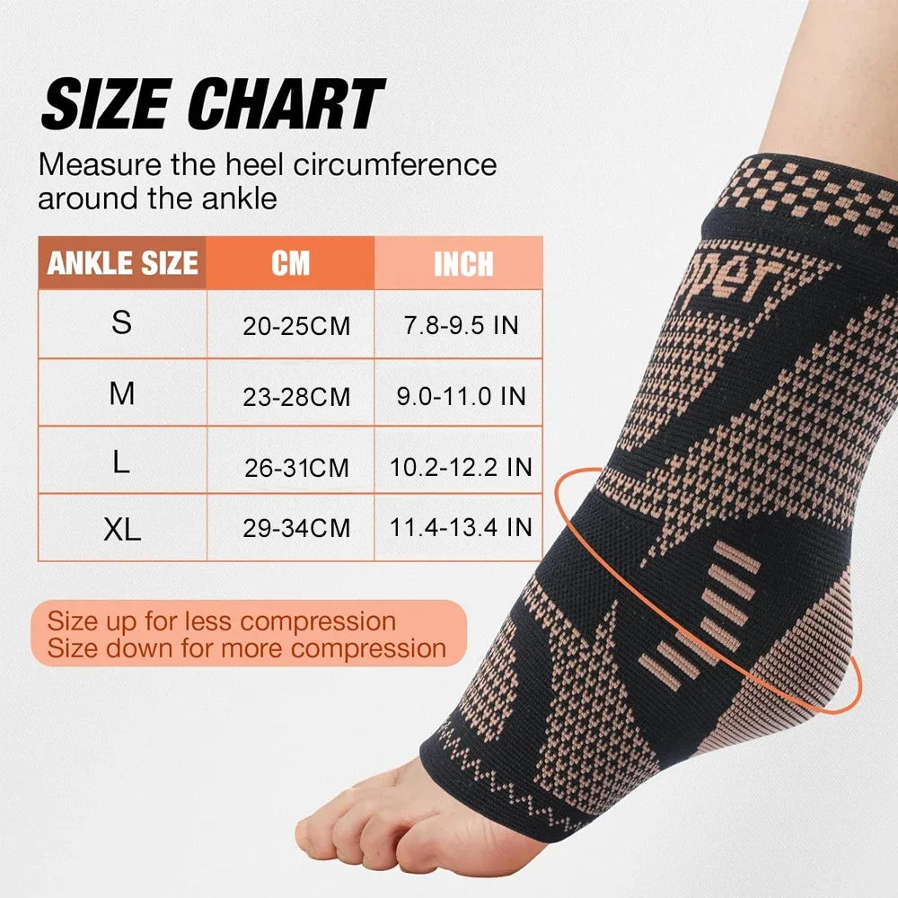 Copper Ankle Brace Compression Sleeve – Plantar Fasciitis Relief Ankle Compression Brace Peaceful Pleasures Health and Wellness