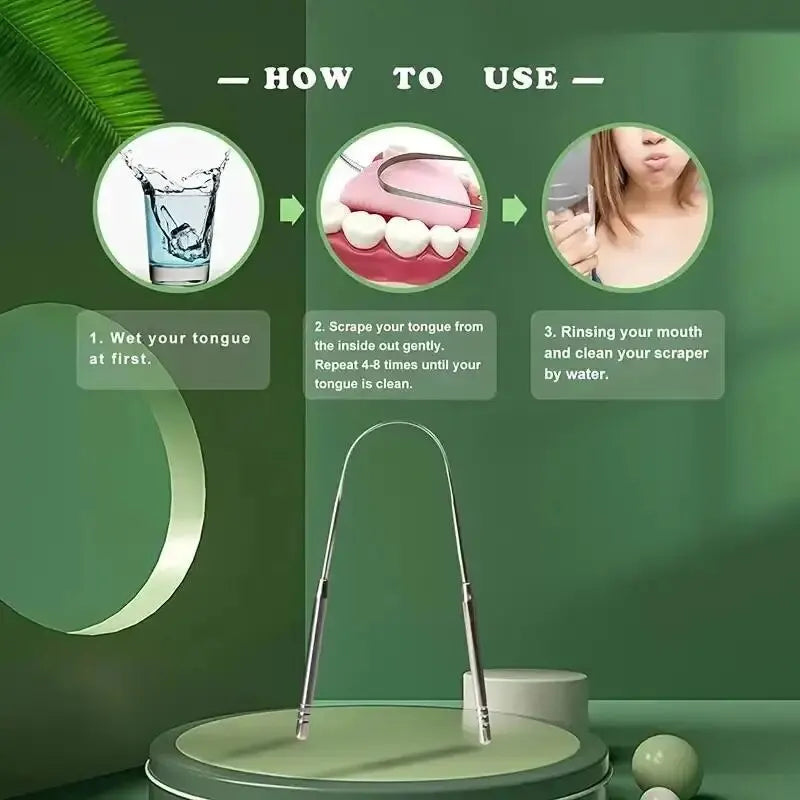 U-Shaped Stainless Steel Tongue Scraper | Fresh Breath Tool