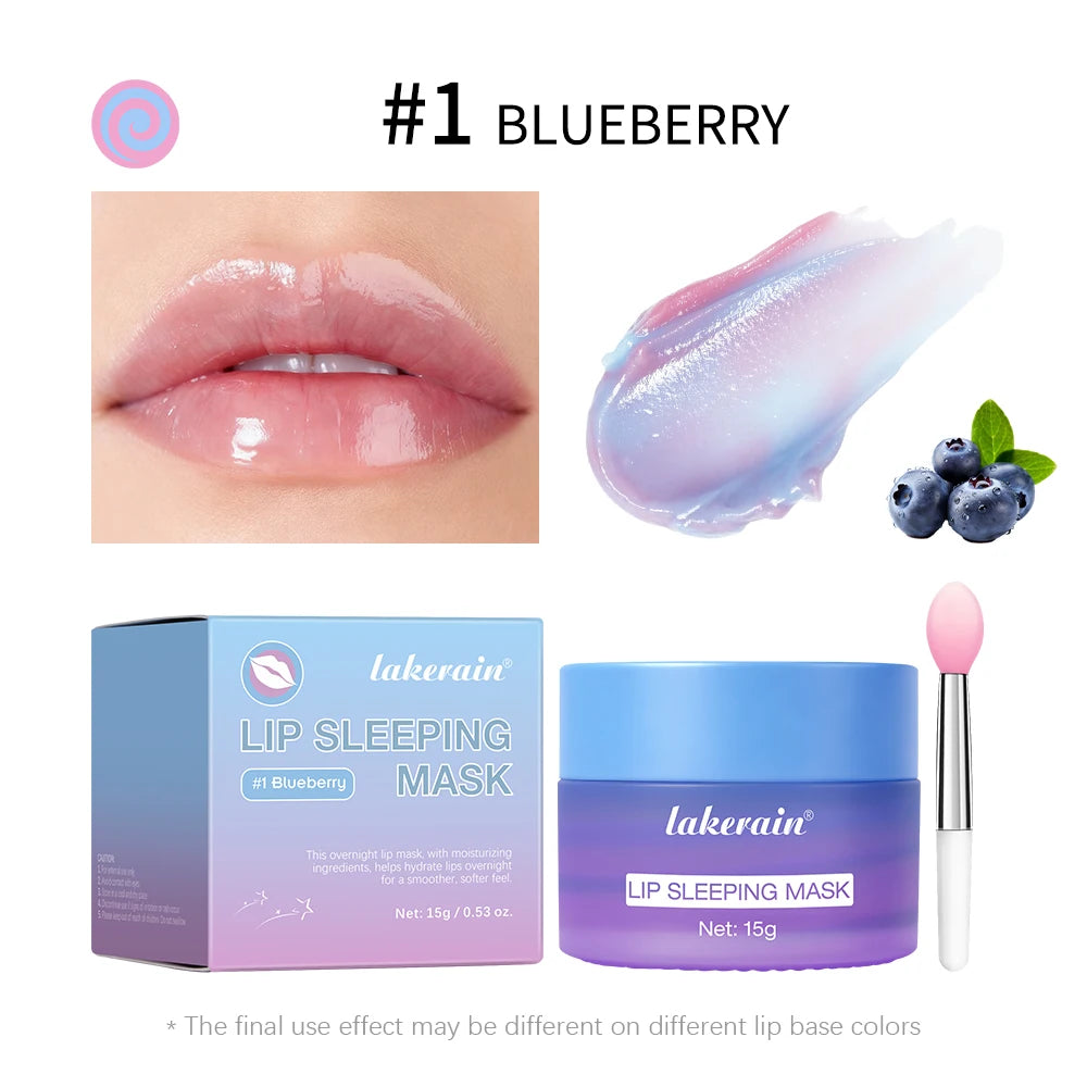 Blueberry Lip Mask Overnight, Dual-Color Lip Sleeping Mask for Reduce Fine LinesNourish and Hydrating Dry Cracked Skin Care Peaceful Pleasures Health and Wellness 1Blueberry