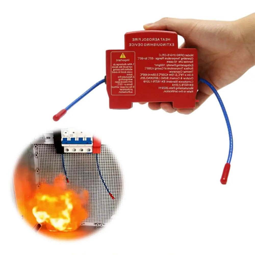 Dual-Line Design Flame Retardant Device Automatic Activation Non Pollution Automatic Fire Extinguishing Sticker DIN Rail Mount Peaceful Pleasures Health and Wellness