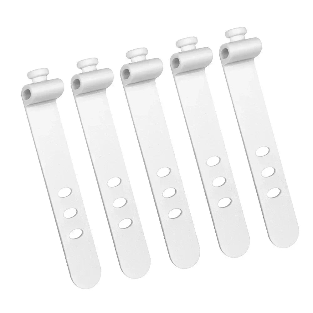 Silicone Cable Organizer Clips & Cord Ties – 5 Colors, 1/5/10 Pcs