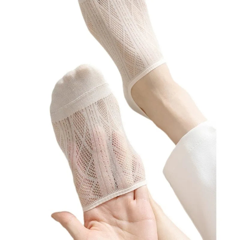 Women's Transparent Invisible Socks – 5 Pairs, Breathable
