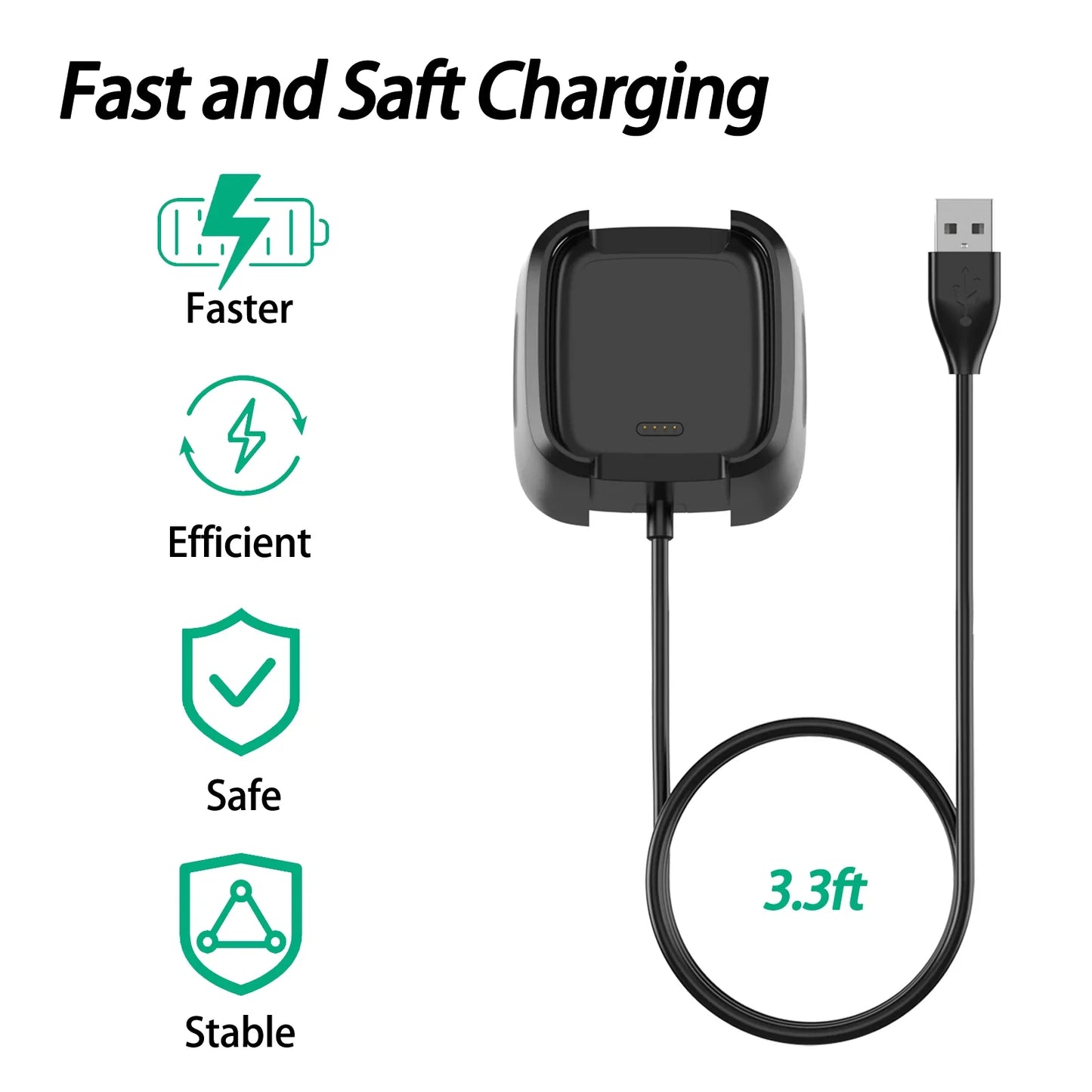 Fitbit Versa 2 USB Charger Dock & Charging Cable Stand