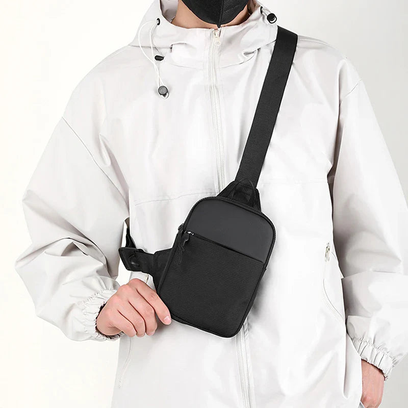 Men's Canvas Mini Chest Bag – Crossbody Sling Shoulder Bag