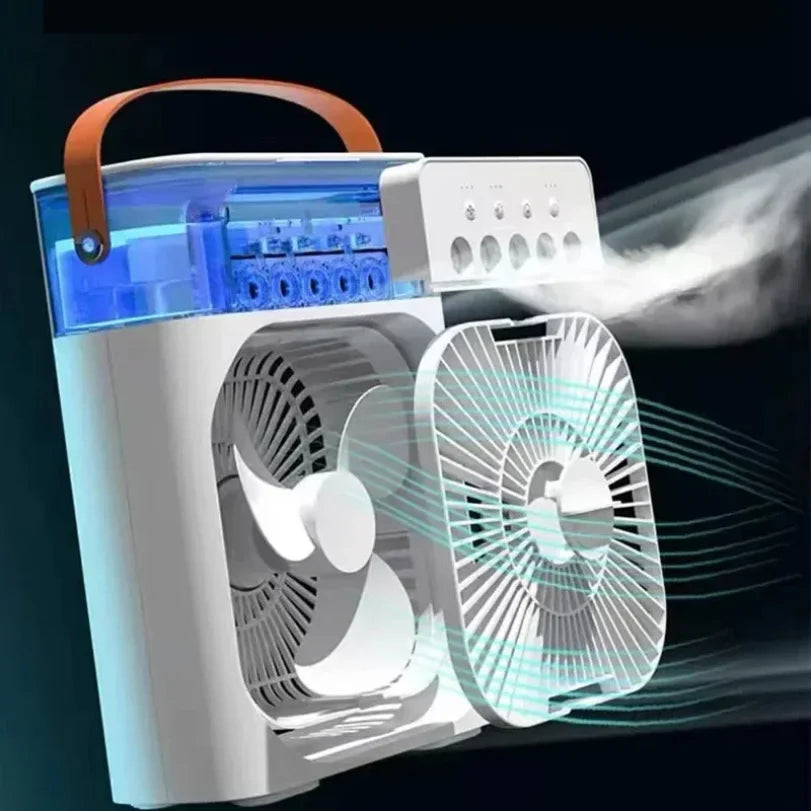 3-in-1 Portable Air Cooler Fan | LED Night Light & Humidifier
