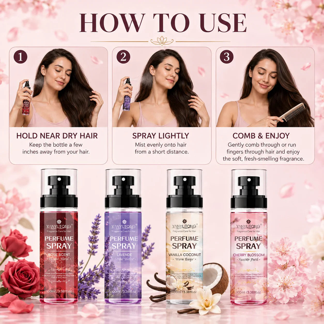 4-in-1 Scented Hair Conditioner Spray – Moisturizing 400ml