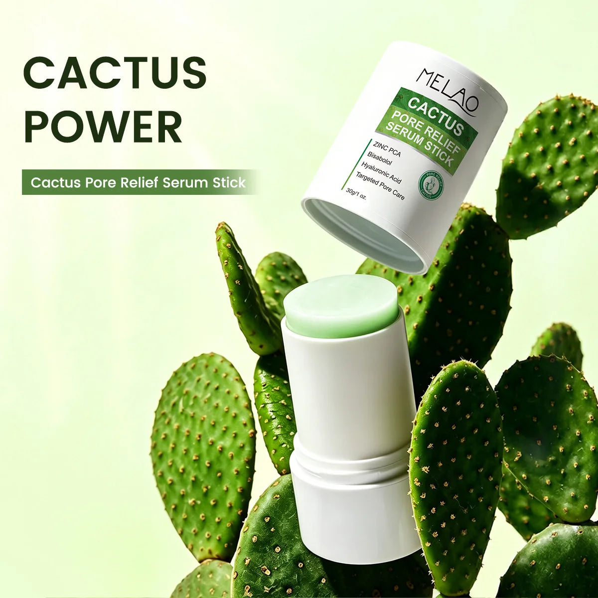 Cactus Pore Relief Multi Balm Stick Cooling & De-Puffing Face Balm for Enlarged Pores,Pore Minimizer,Smooths Texture Non-Greasy Peaceful Pleasures Health and Wellness