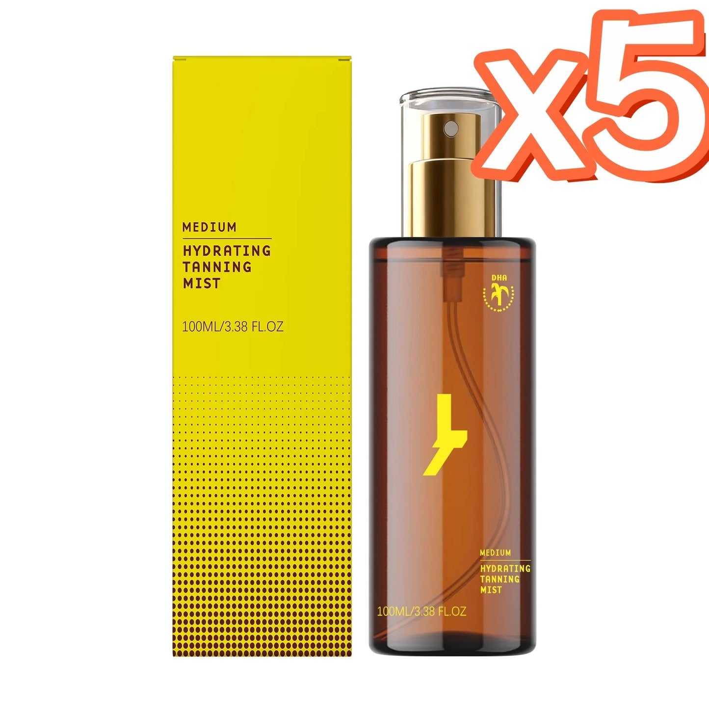 Body Self Tanning Essence Spray Quick Natural Tanning Moisturizing Sunless Promote Body Face Bronze Wheat Skin Self Tanner Spray Peaceful Pleasures Health and Wellness 100ml Boxed x 5PCS