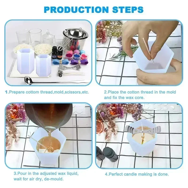 Silicone Candle Molds for DIY Wax, Resin, Soap & Clay Crafts