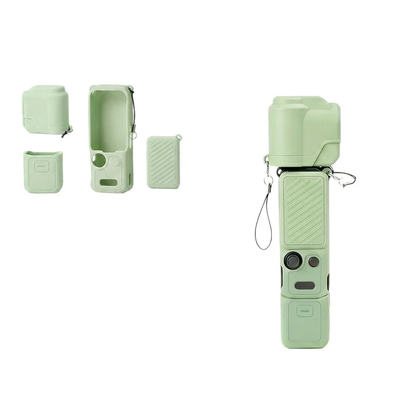 Silicone Cases Lens Cases Screen Cases For DJI Pocket 4 Shock-Resistant And Drop-Proof Dust-Proof To Protect Your Camera Peaceful Pleasures Health and Wellness green