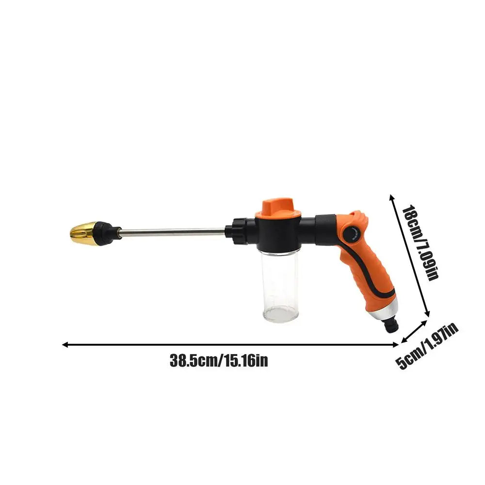 Garden Hose Nozzle Heavy Duty High Pressure Sprayer Adjustable Multi-Pattern Water Gun For Car Washing Plant Watering Outdoor Peaceful Pleasures Health and Wellness A