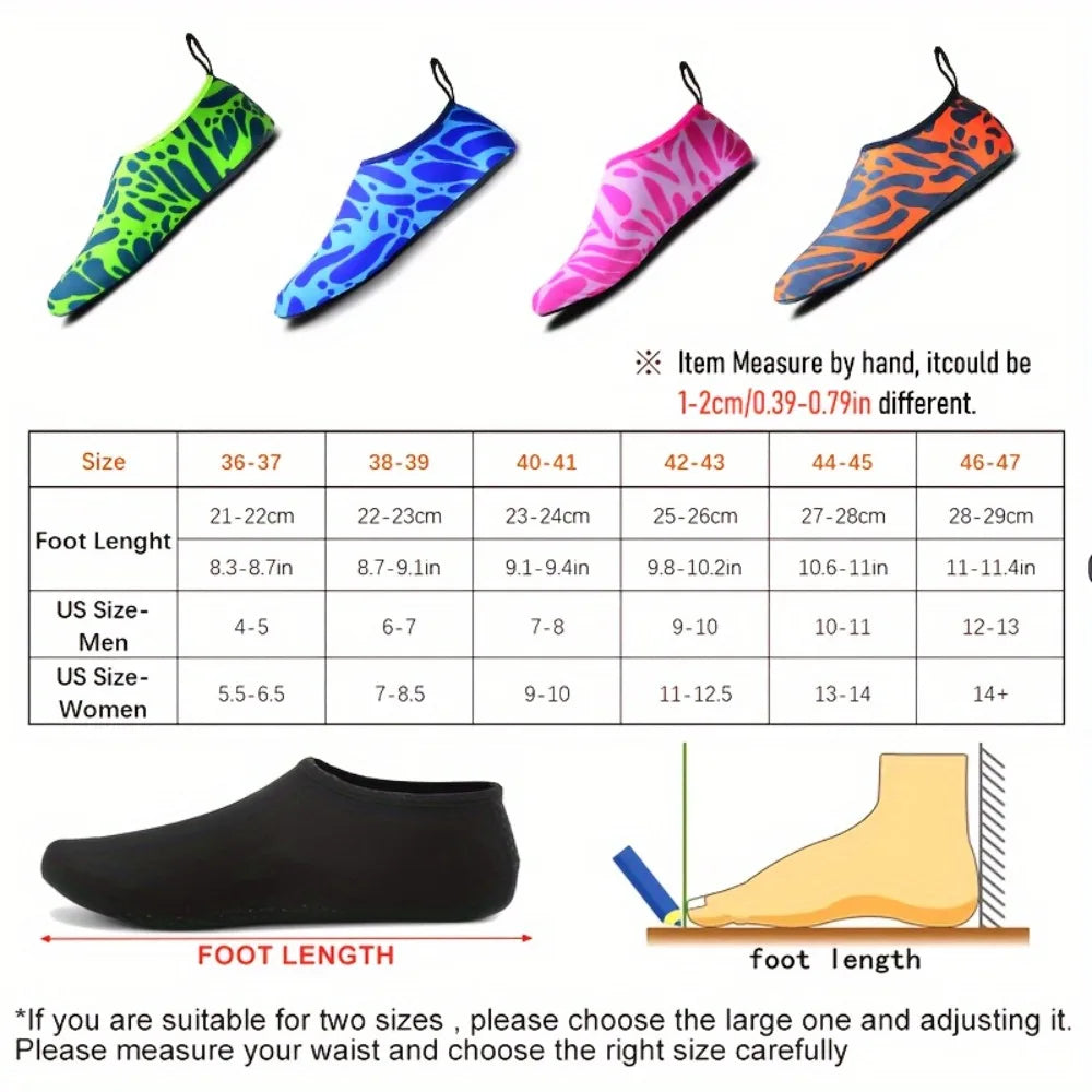 Men Women Quick Dry Water Shoes Non-Slip Barefoot Swimming Diving Socks for Summer Beach Surf Pool Multicolor Peaceful Pleasures Health and Wellness