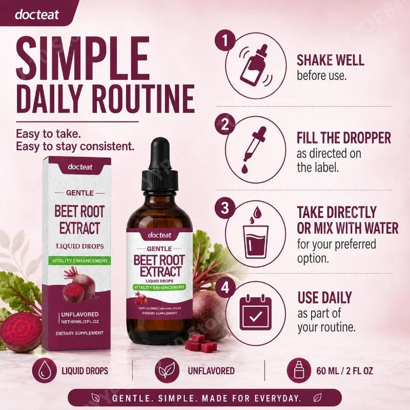 Docteat Beetroot Extract Liquid Drops Unflavored 60ml