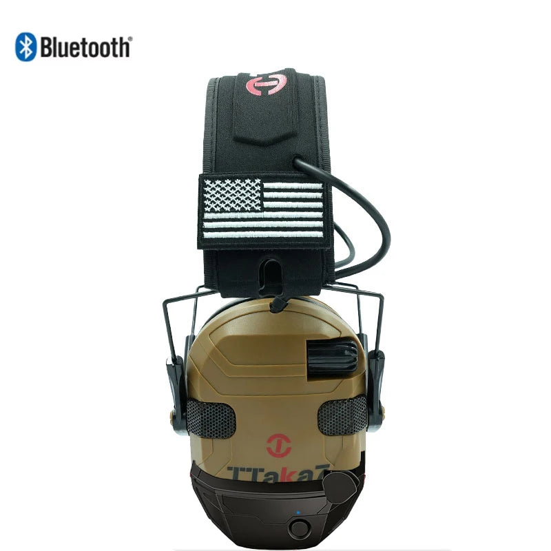 W1/W3 Electronic Shooting Earmuff Anti-noise Headphone Sound Amplification Hearing Protection Headset Foldable（BT Optional） Peaceful Pleasures Health and Wellness W3 Brown With BT