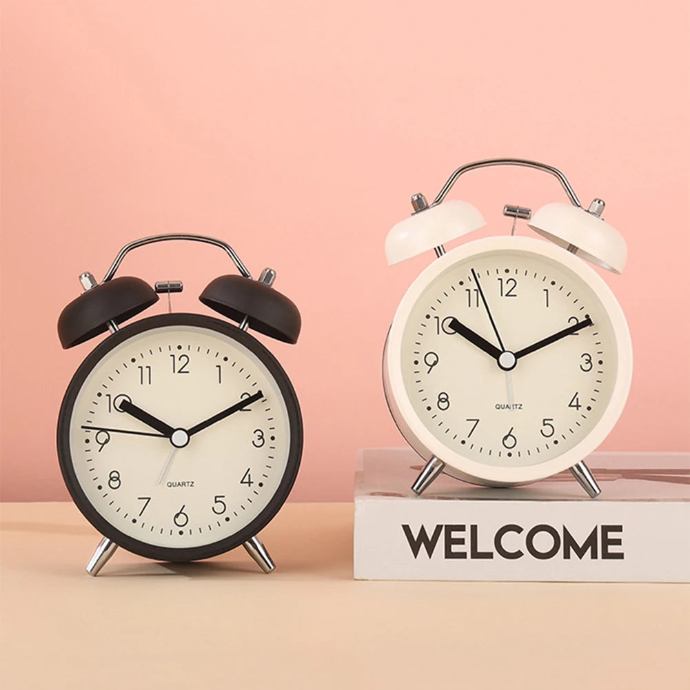 Luxfacigoo Twin-Bell Vintage Alarm Clock with Night Light Vintage Alarm Clock Peaceful Pleasures Health and Wellness