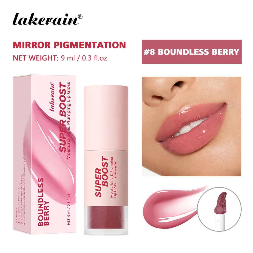 Moisturizing & Plumping Lip Gloss High Shine or Shimmer Finish Long Lasting Hydration Care Fresh Sensation Non-Sticky Lip Gloss Peaceful Pleasures Health and Wellness Boundless Berry