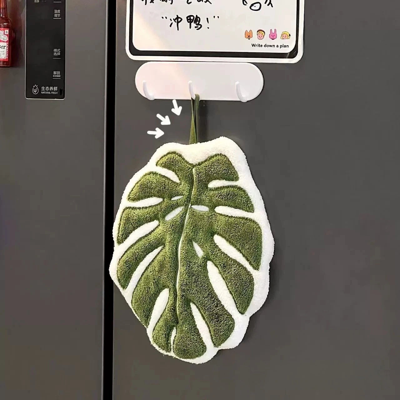 Leaf Embroidered Hand Towel – Soft Absorbent Kitchen & Bath