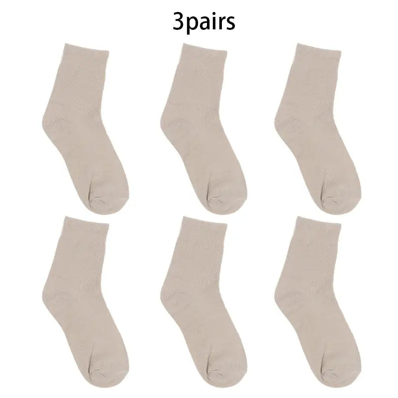 3 Pairs Sports Socks Men Women Elastic Breathable Sweat Absorbing Simple Versatile Athletic Socks Peaceful Pleasures Health and Wellness khaki One Size