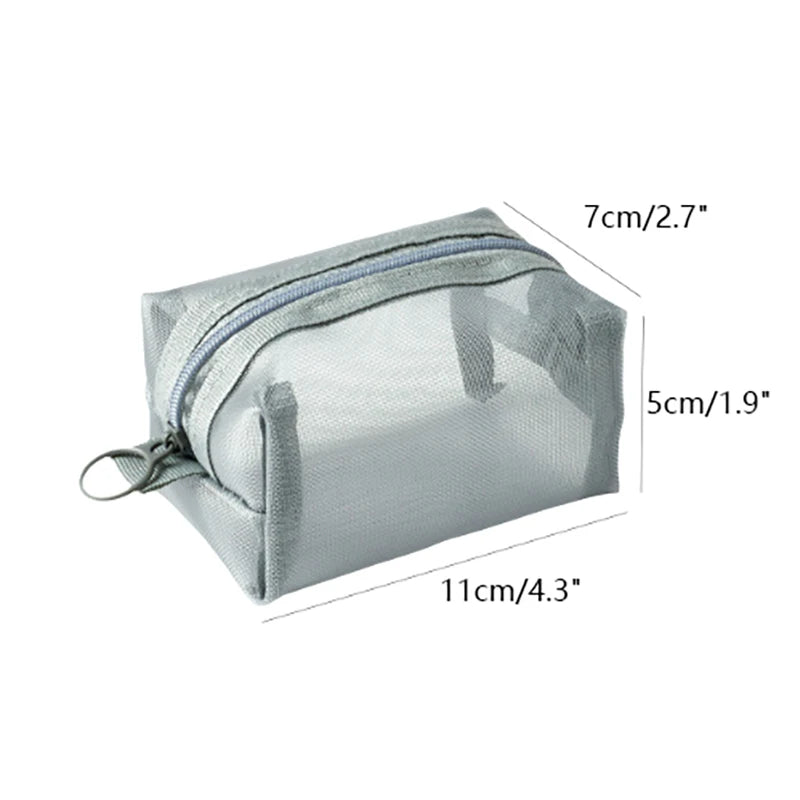 Breathable Mesh Zipper Pouch | Mini Travel & Makeup Bag